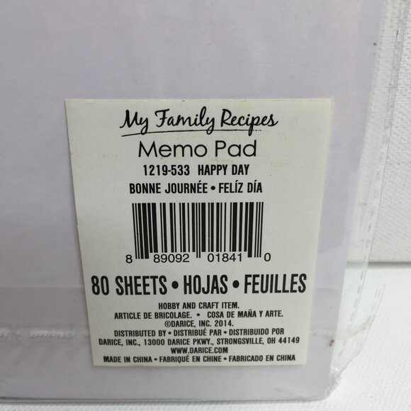 Darice My Family Recipes Memo Pad 80 Sheets 8X3.5 Happy Day Magnet Fridge Floral - Picture 4 of 6